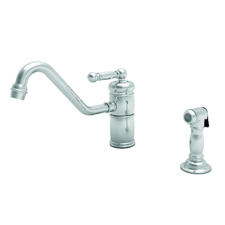 Newport Brass Single Handle Kitchen Faucet With Side Spray in Polished Nickel 941-15